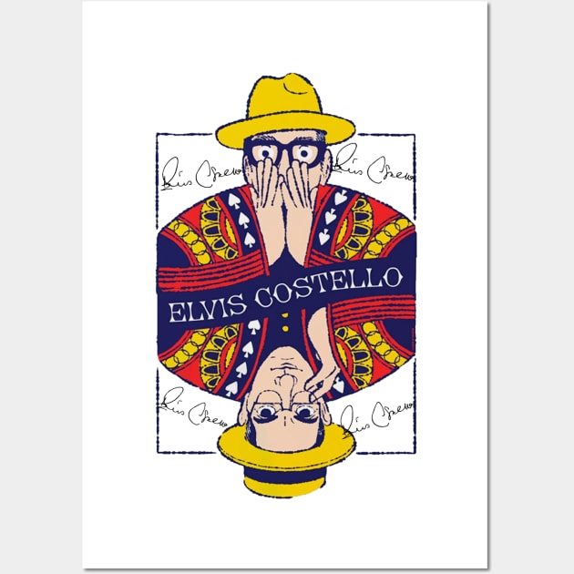 ELVIS COSTELLO POKER FACE GLASSES Wall Art by LuckYA